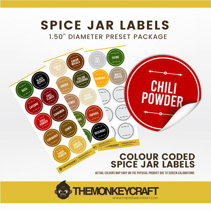 Kitchen Spice Jar Labels - Style 005 - STANDARD SET