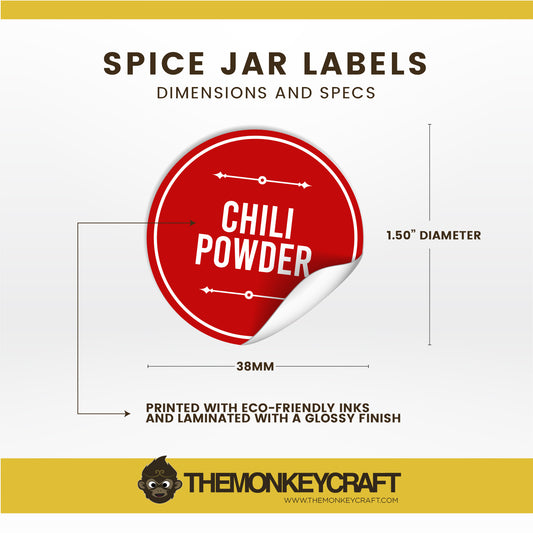 Kitchen Spice Jar Labels - Style 005 - CUSTOM