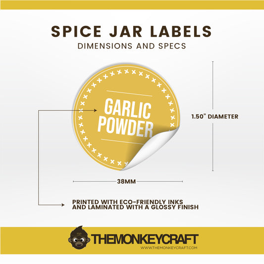 Kitchen Spice Jar Labels - Style 006 - CUSTOM