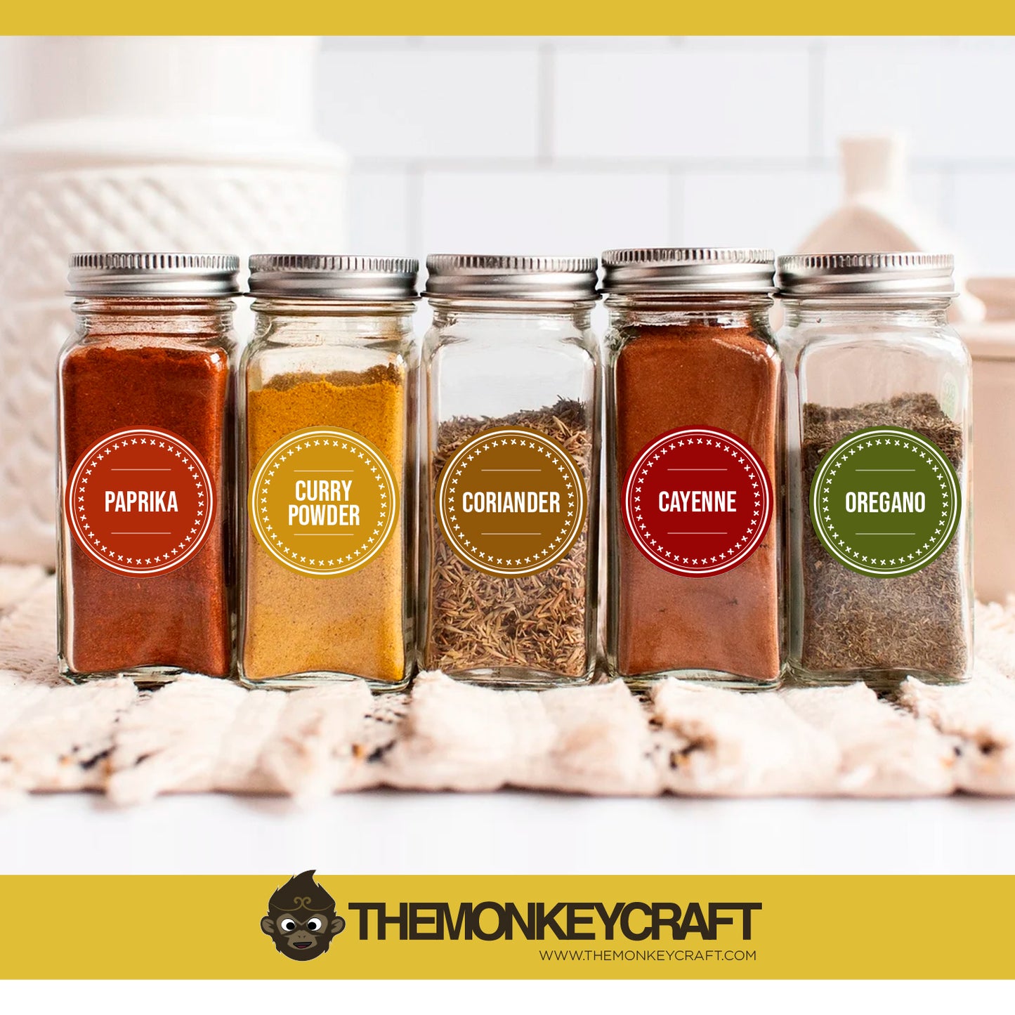 Kitchen Spice Jar Labels - Style 006 - CUSTOM