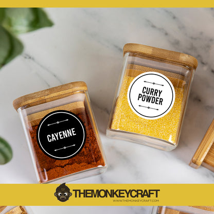 Kitchen Spice Jar Labels - Style 006 - STANDARD SET