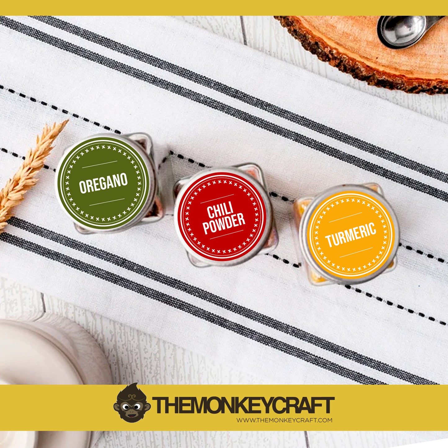 Kitchen Spice Jar Labels - Style 006 - CUSTOM