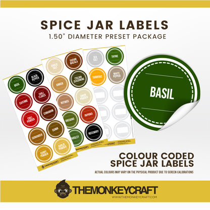 Kitchen Spice Jar Labels - Style 009 - STANDARD SET