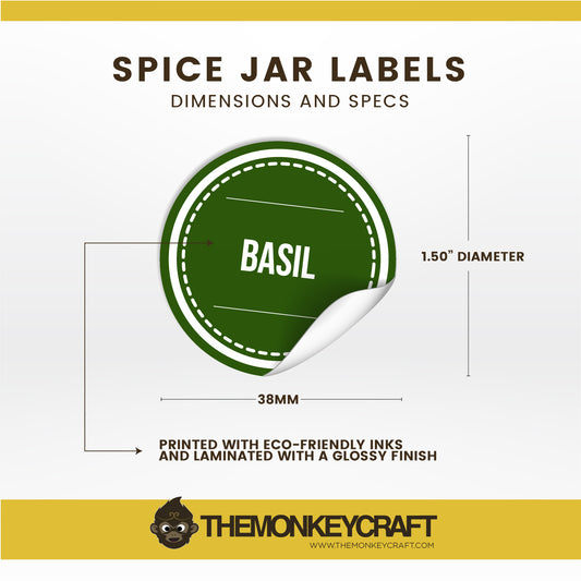 Kitchen Spice Jar Labels - Style 009 - CUSTOM