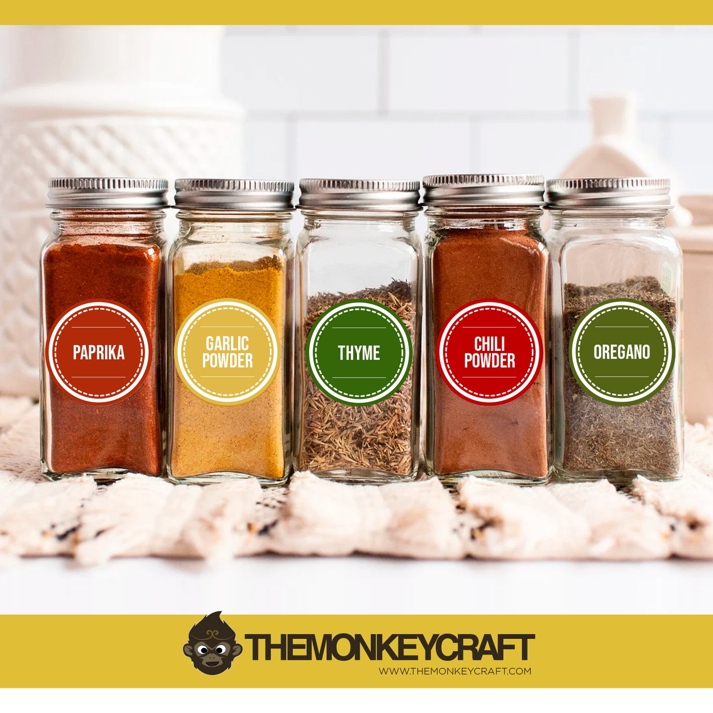 Kitchen Spice Jar Labels - Style 009 - CUSTOM